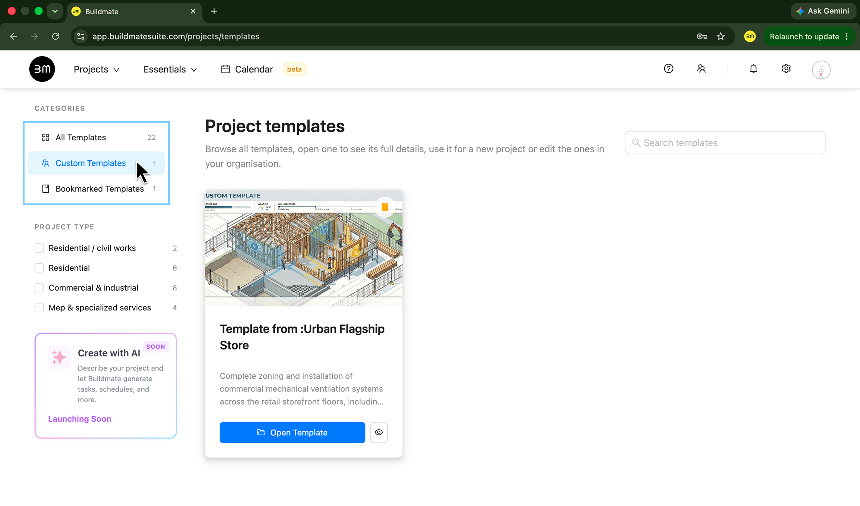 Locate custom templates