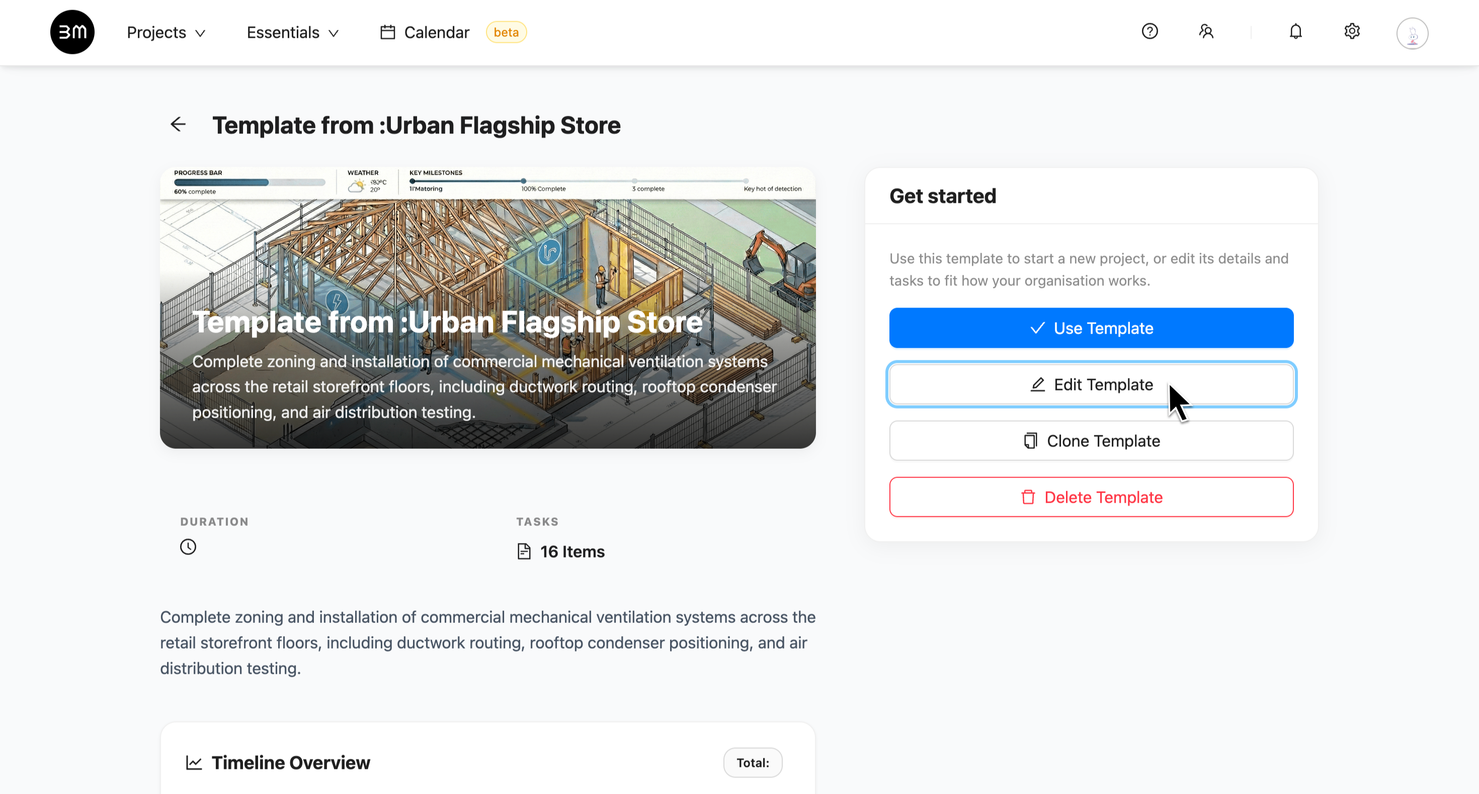 Edit template for workflow adjustments