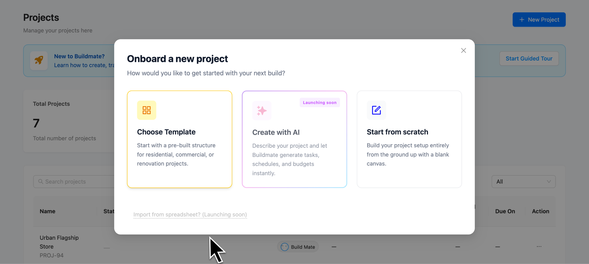 create new project