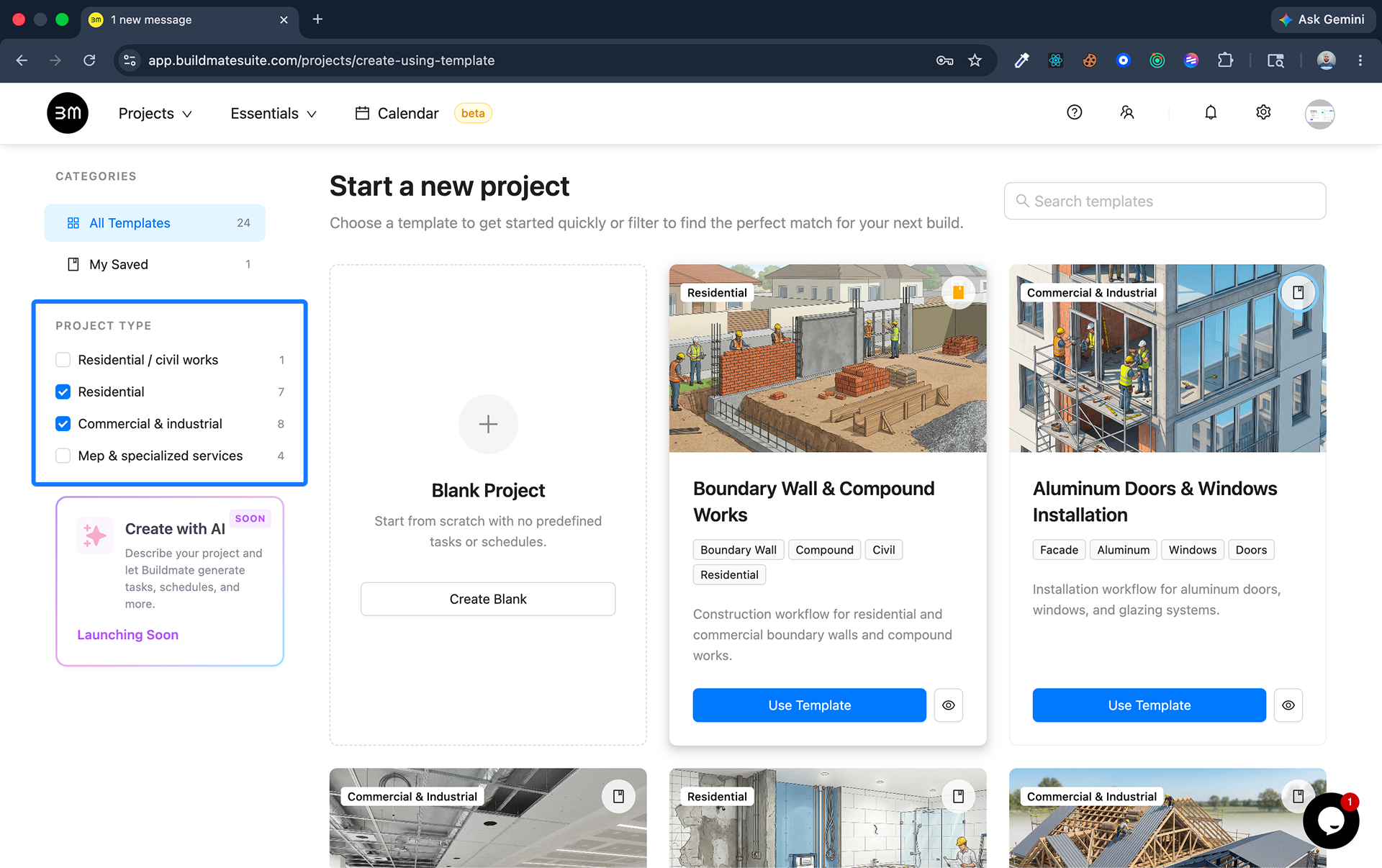 create new project