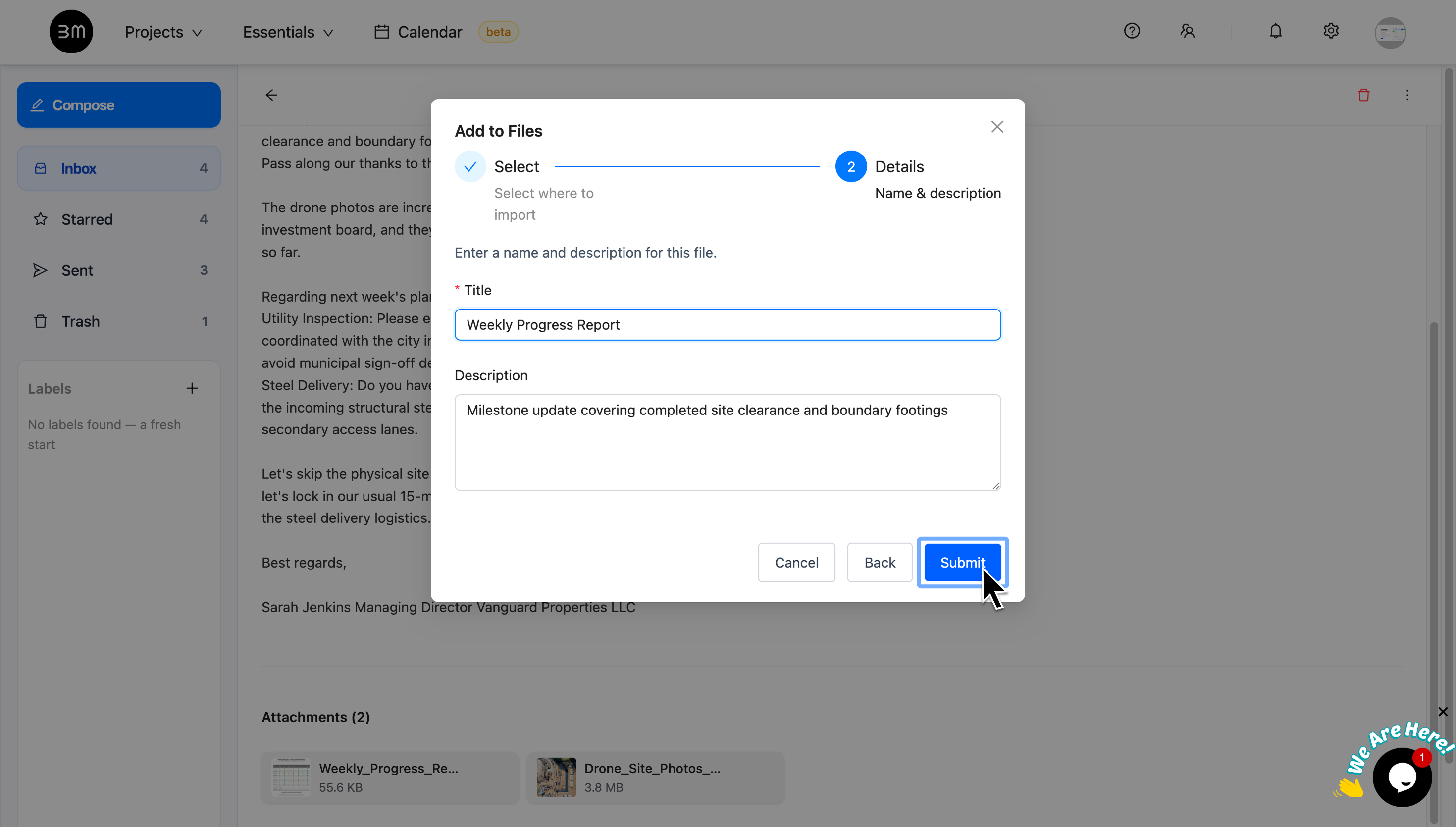Add File details