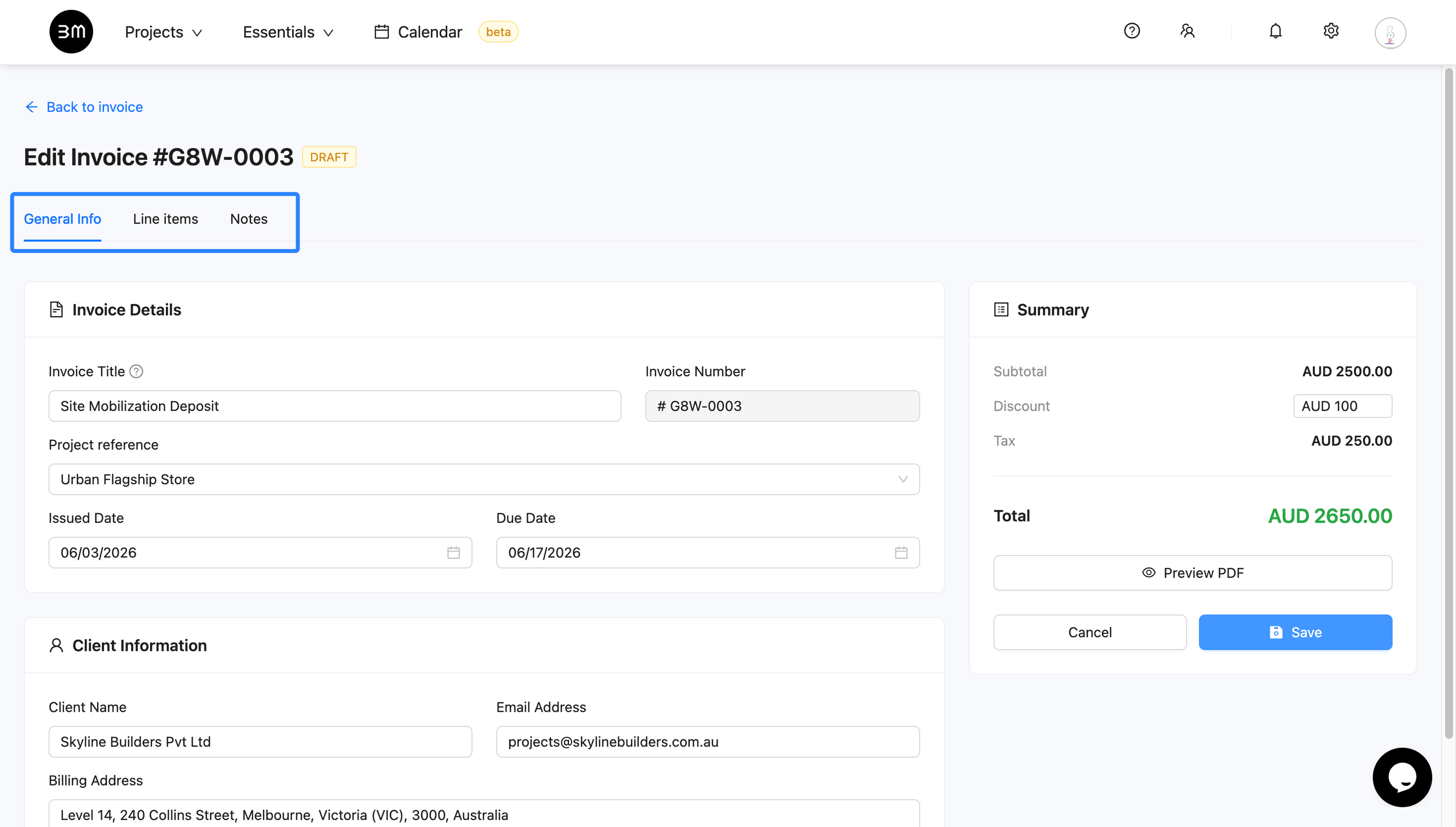 Edit Invoice