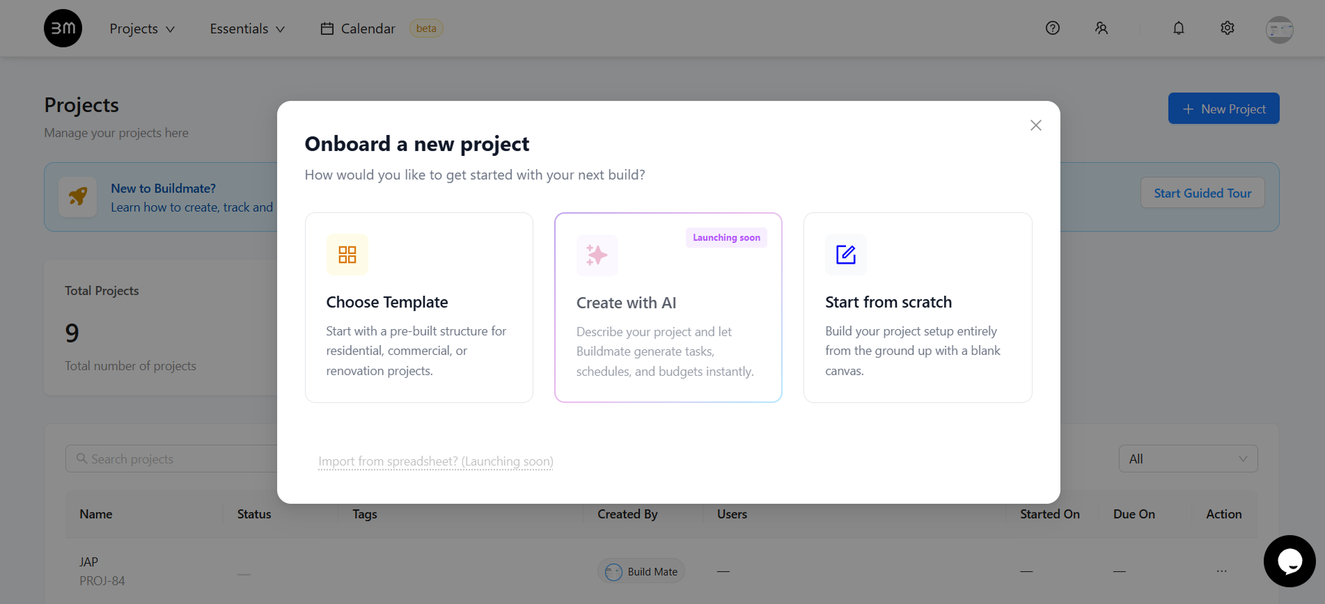 create new project
